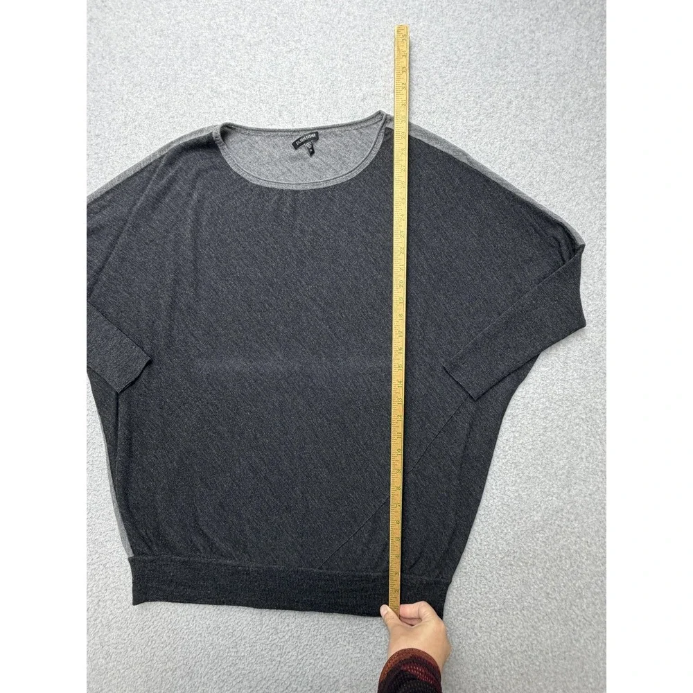 Eileen Fisher Sweater Womens XL Gray 100% Merino Wool Boat Neck Dolman Knit